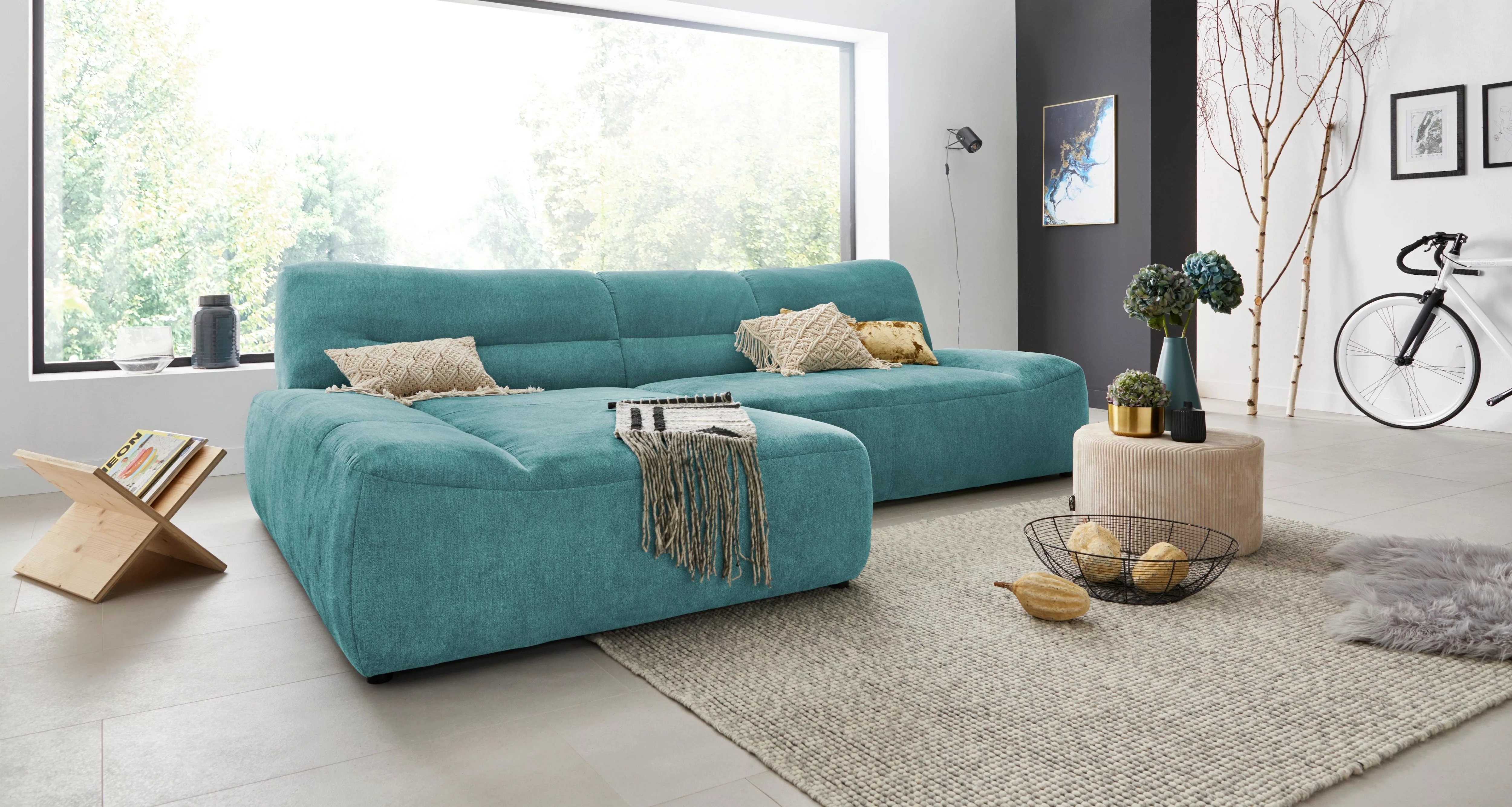 DOMO collection Ecksofa "Cesena moderne Polsterecke mit flachen Armlehnen, günstig online kaufen