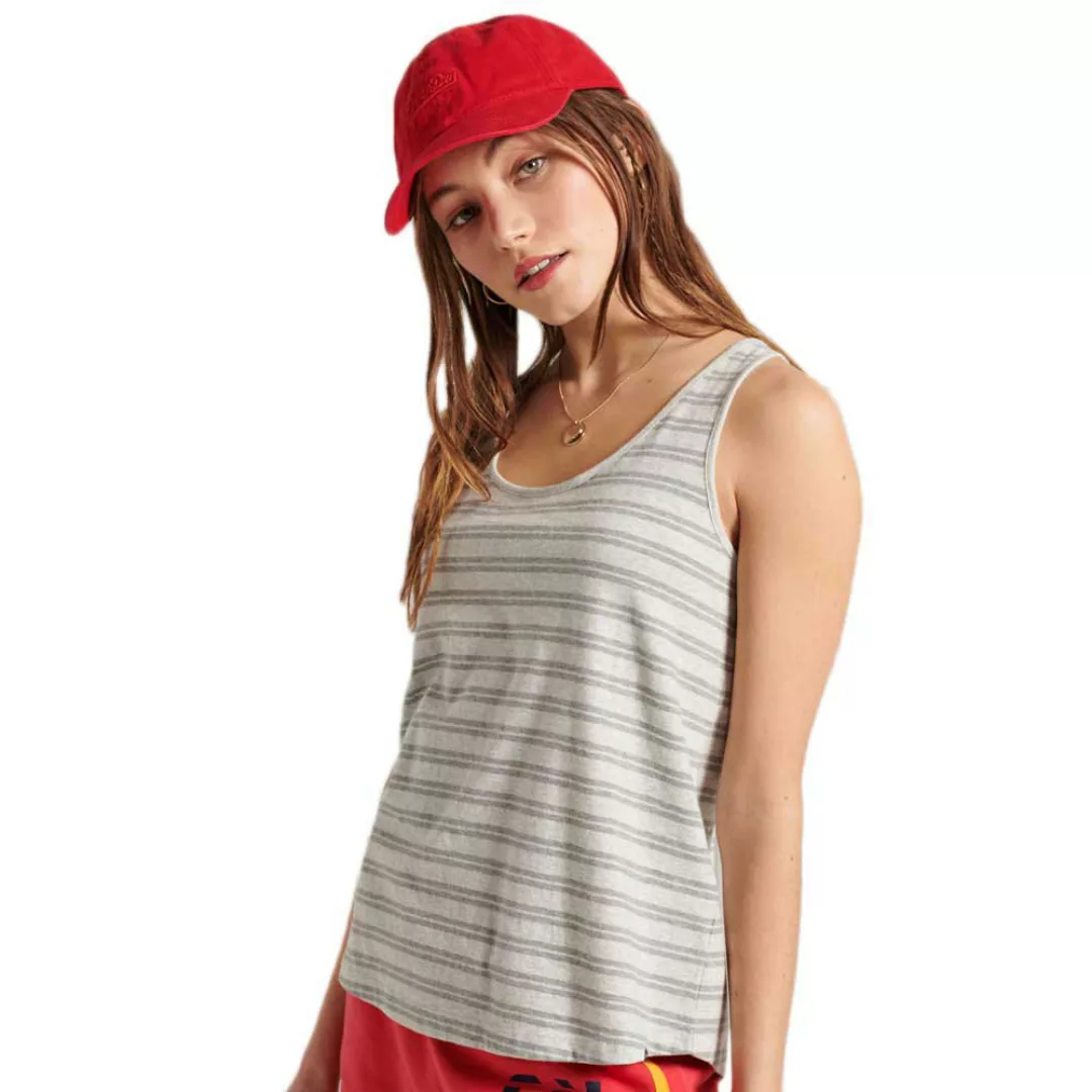 Superdry Orange Label Classic Ärmelloses T-shirt M Grey Marl Stripe günstig online kaufen