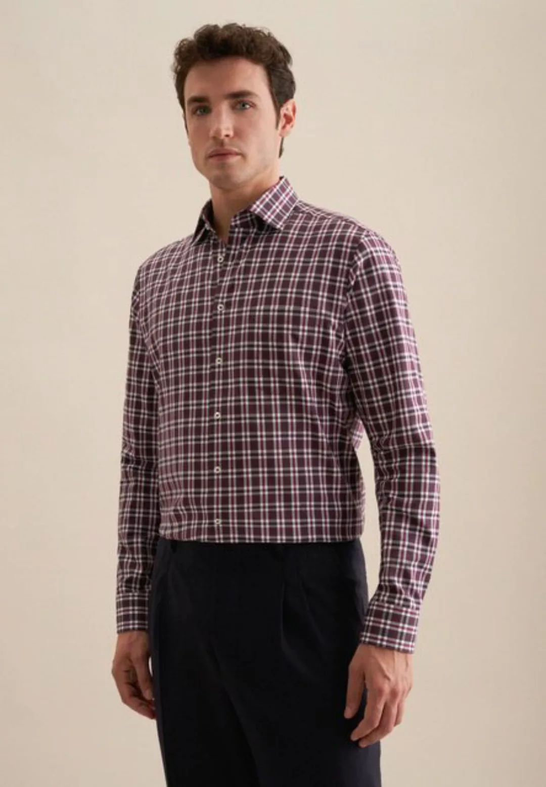 seidensticker Flanellhemd Regular Regular Langarm Button-Down-Kragen Karo günstig online kaufen