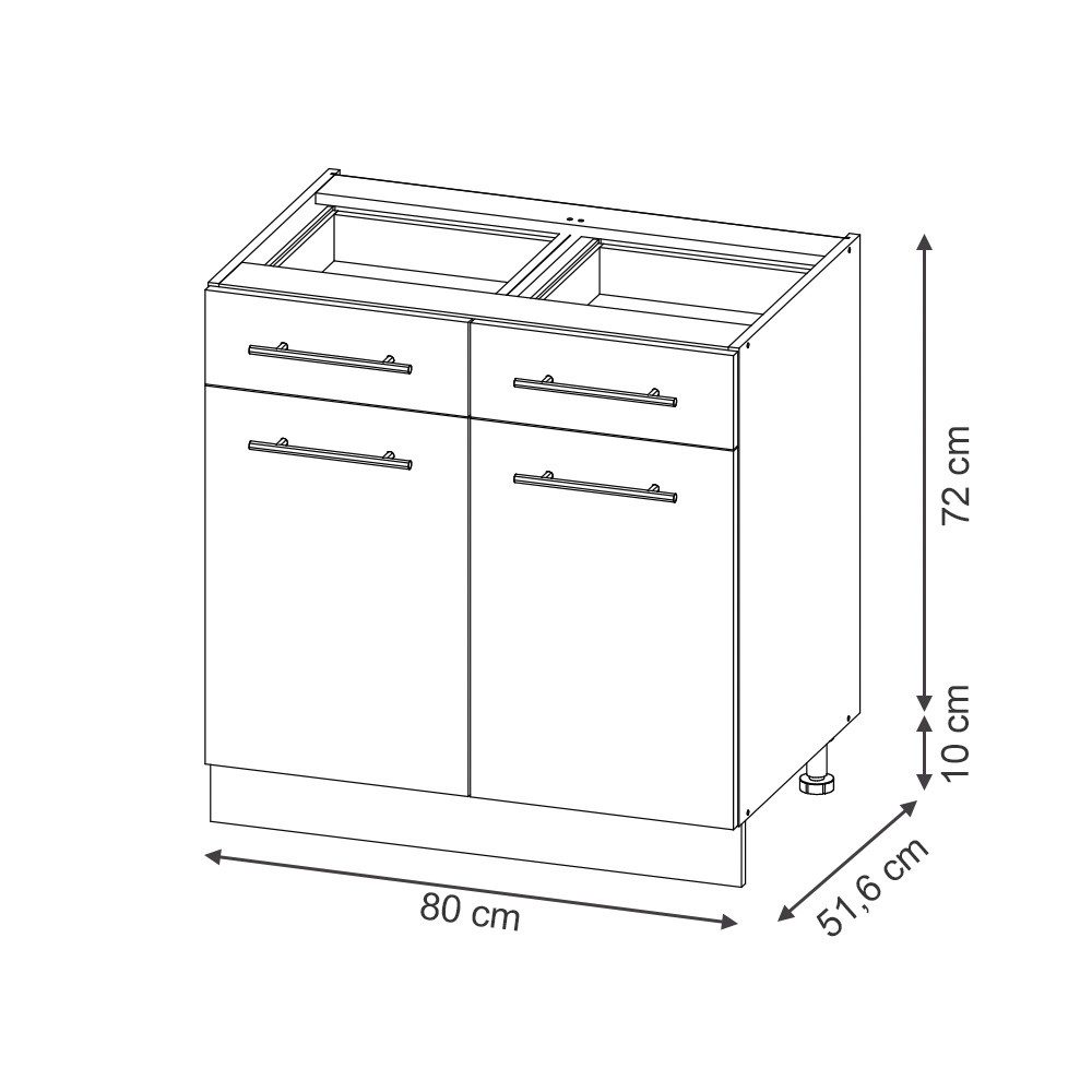 Vicco Unterschrank Fame-Line, Hellblau-grau/Weiß, 80 cm günstig online kaufen