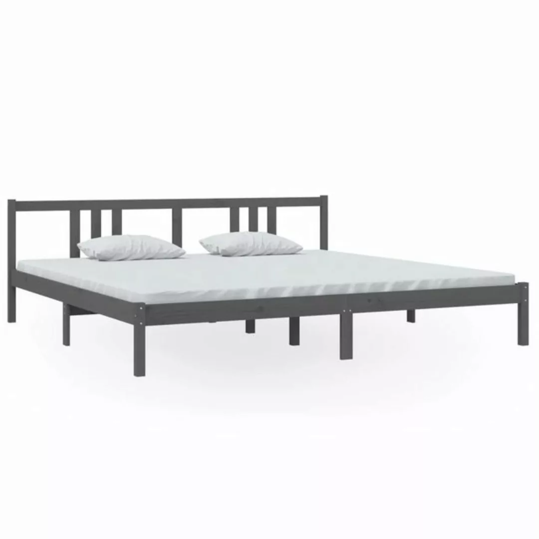 furnicato Bett Massivholzbett Grau 200x200 cm günstig online kaufen