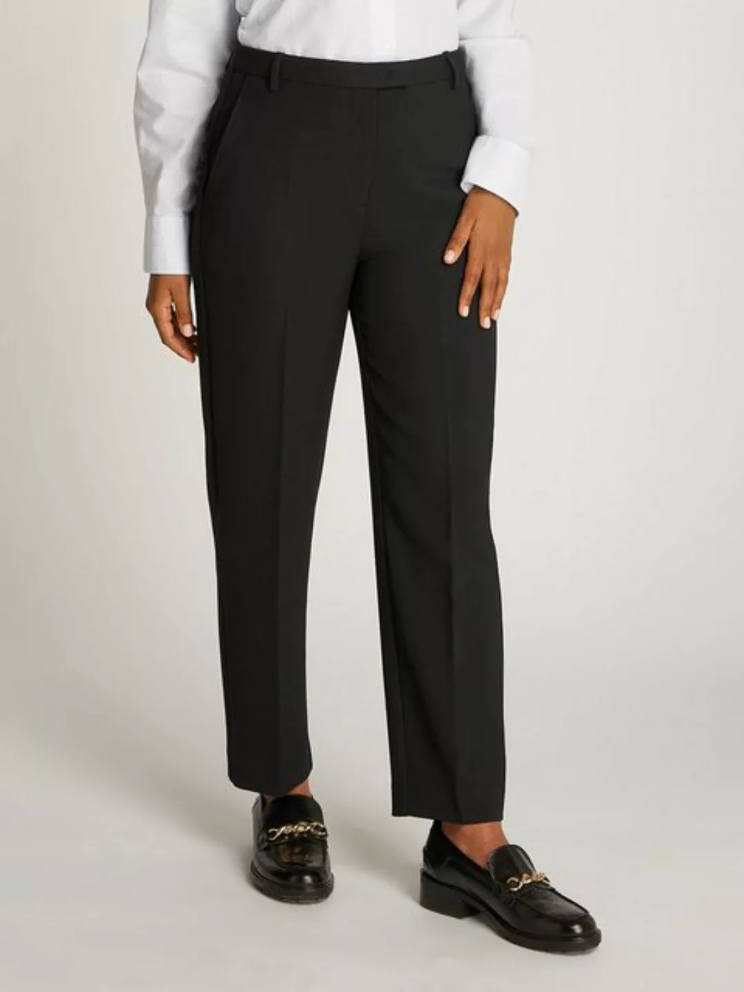 Tommy Hilfiger Webhose "PUNTO SLIM STRAIGHT PANT", mit Bügelfalten, Metalll günstig online kaufen