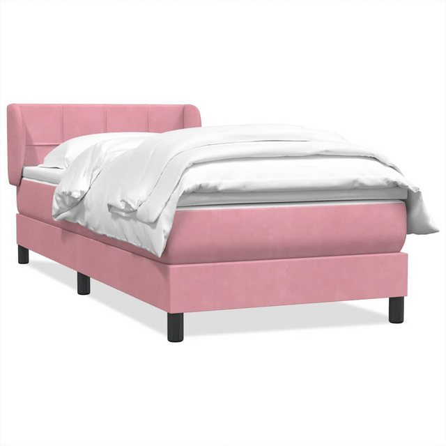 vidaXL Boxspringbett, Boxspringbett mit Matratze Rosa 80x210 cm Samt günstig online kaufen