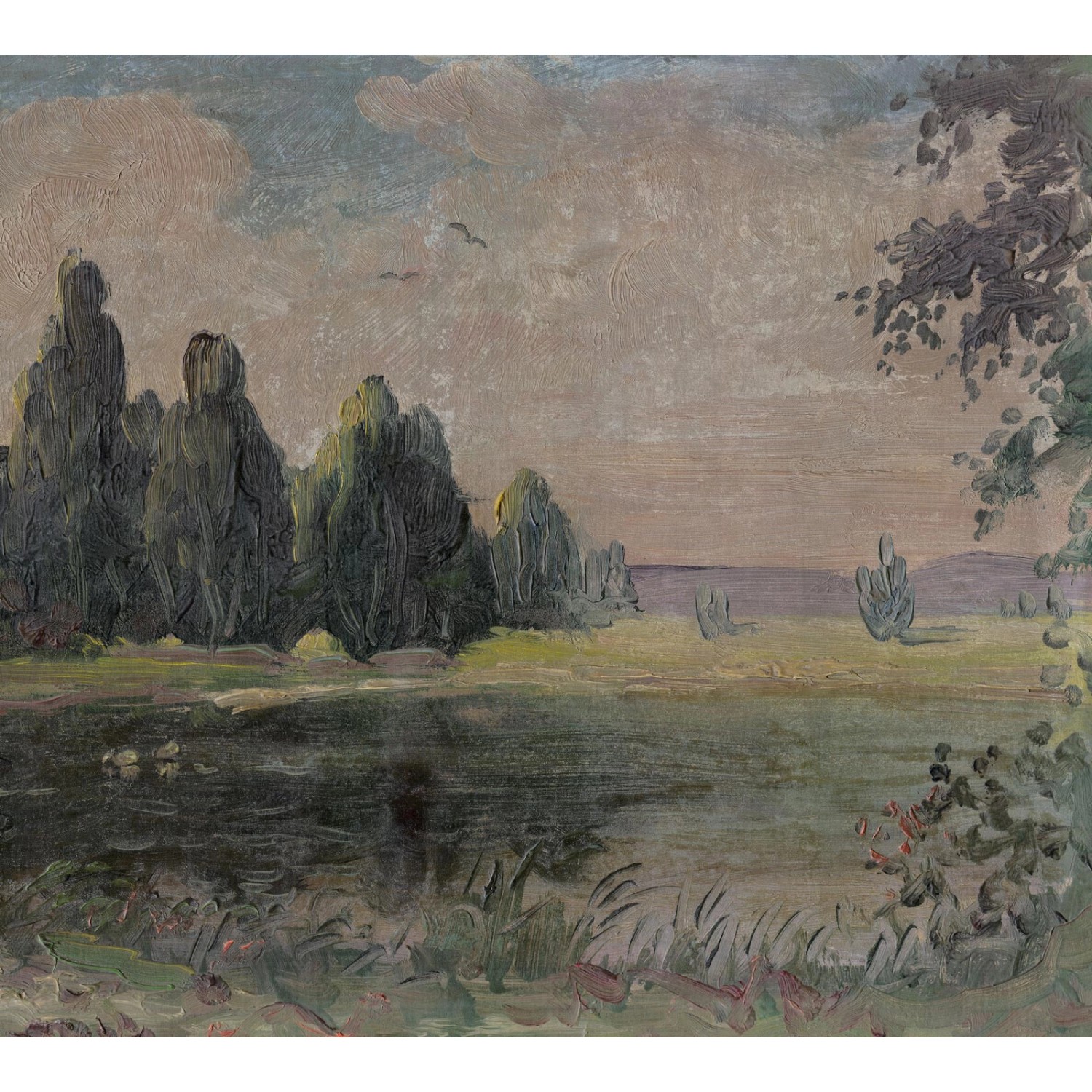 Bricoflor Grüne Fototapete im Gemälde Stil Ausgefallene Tapete mit Landscha günstig online kaufen
