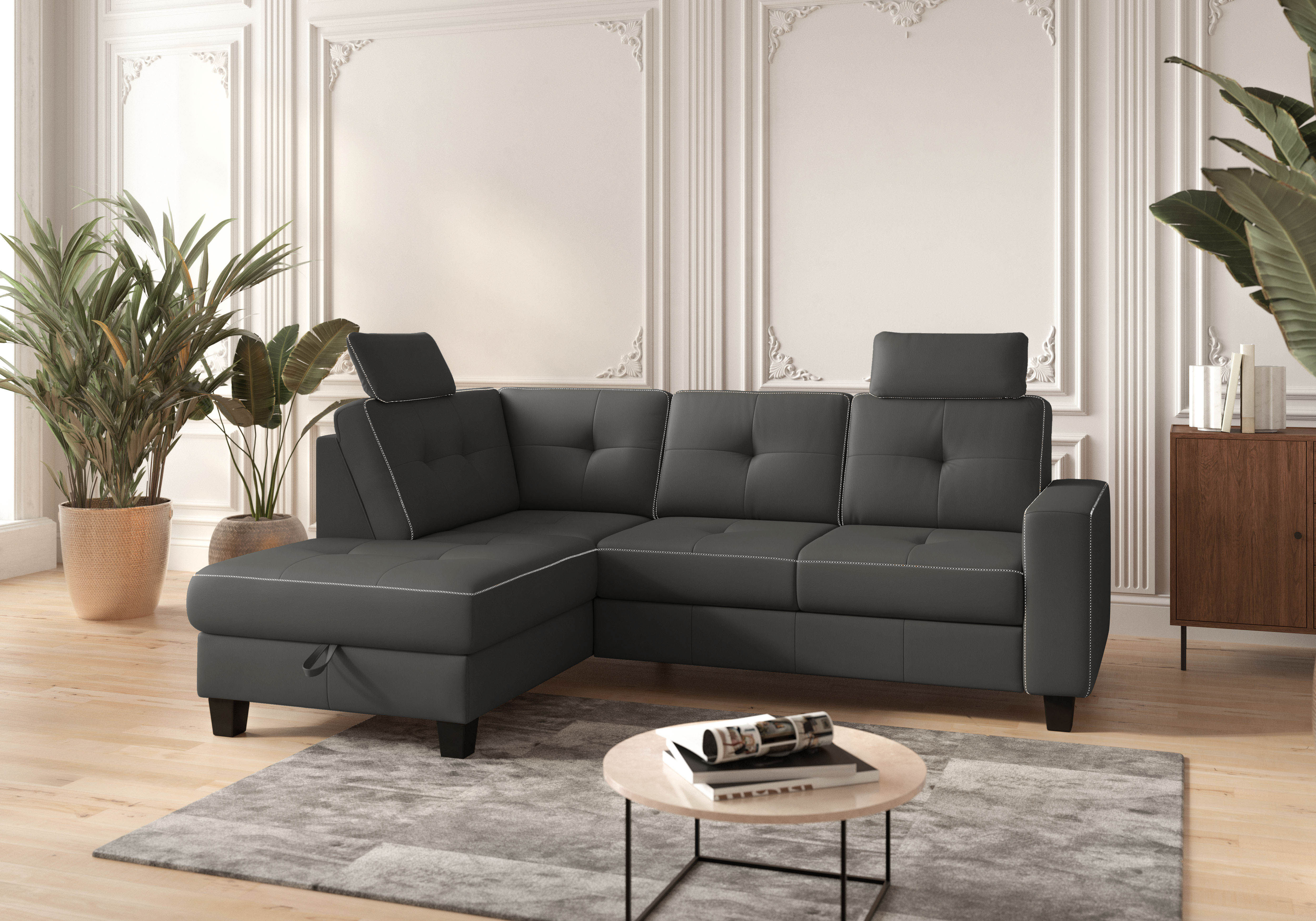 Places of Style Ecksofa »Varese«, wahlweise mit Bettfunktion und Bettkasten günstig online kaufen