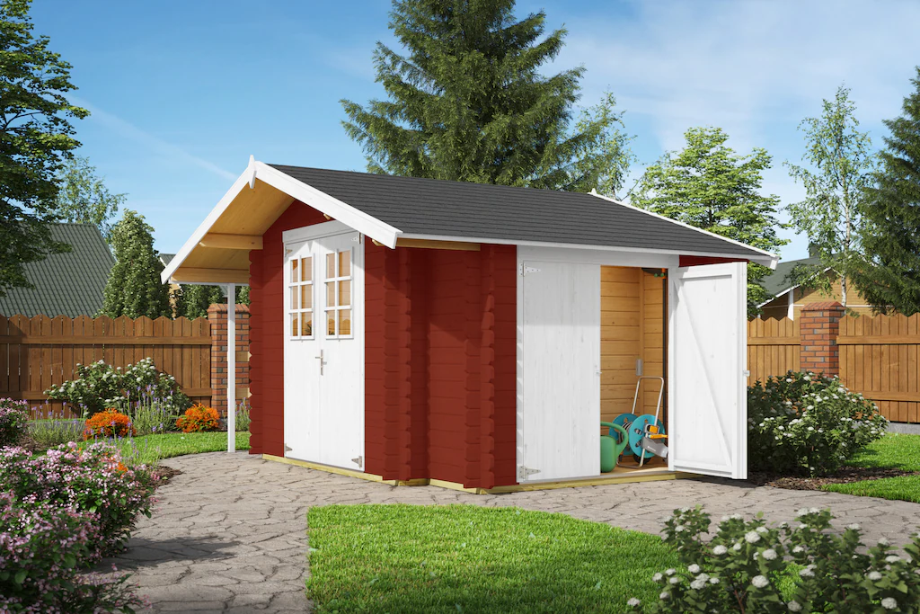 Nordic Holz Gartenhaus "Vilano 2", mit 3 getrennten Bereiche günstig online kaufen