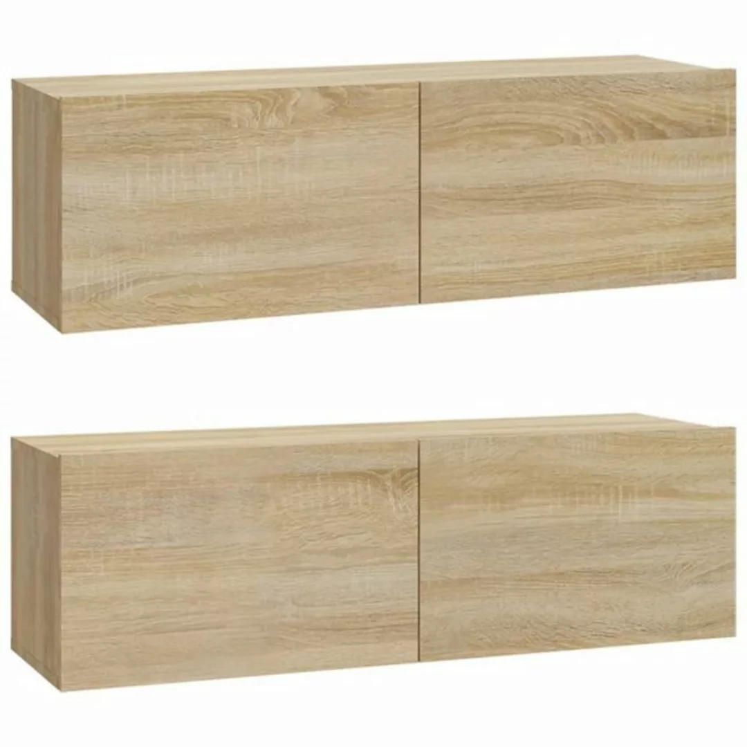 vidaXL TV-Schrank TV-Wandschränke 2 Stk Sonoma-Eiche 100x30x30 cm Spanplatt günstig online kaufen