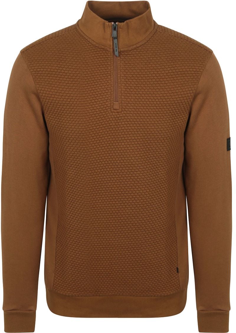 Petrol Half Zip Pullover Structure Brique - Größe 3XL günstig online kaufen