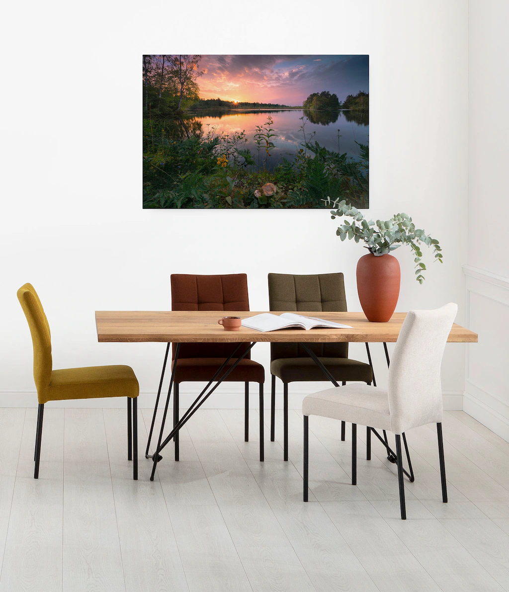 Komar Leinwandbild "Abends in Schweden - Größe 90 x 60 cm", Baum-Blätter-Na günstig online kaufen