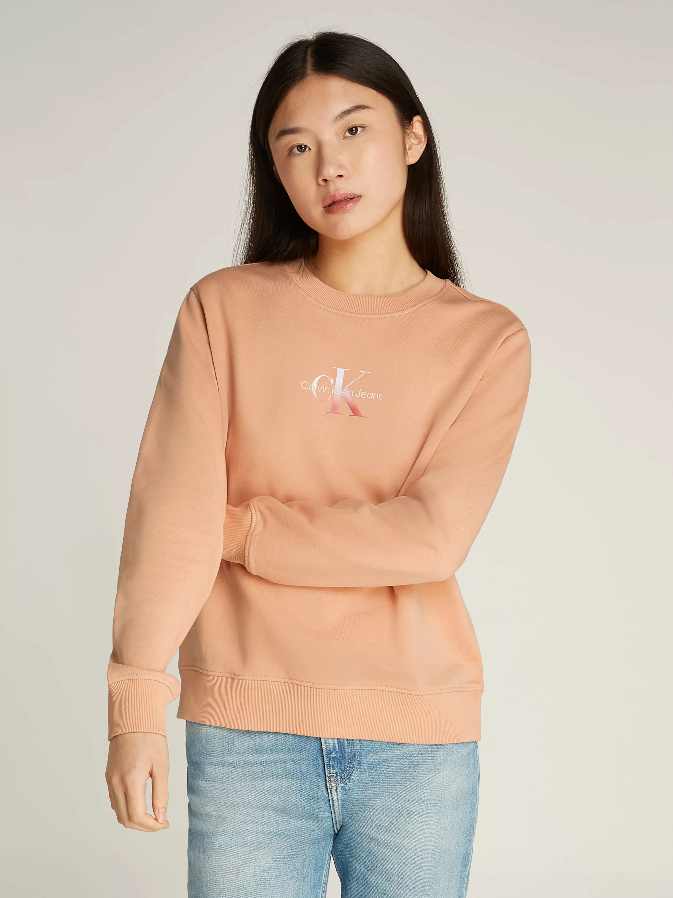 Calvin Klein Jeans Sweatshirt "GRADIENT MONOLOGO CREWNECK", mit Logo günstig online kaufen