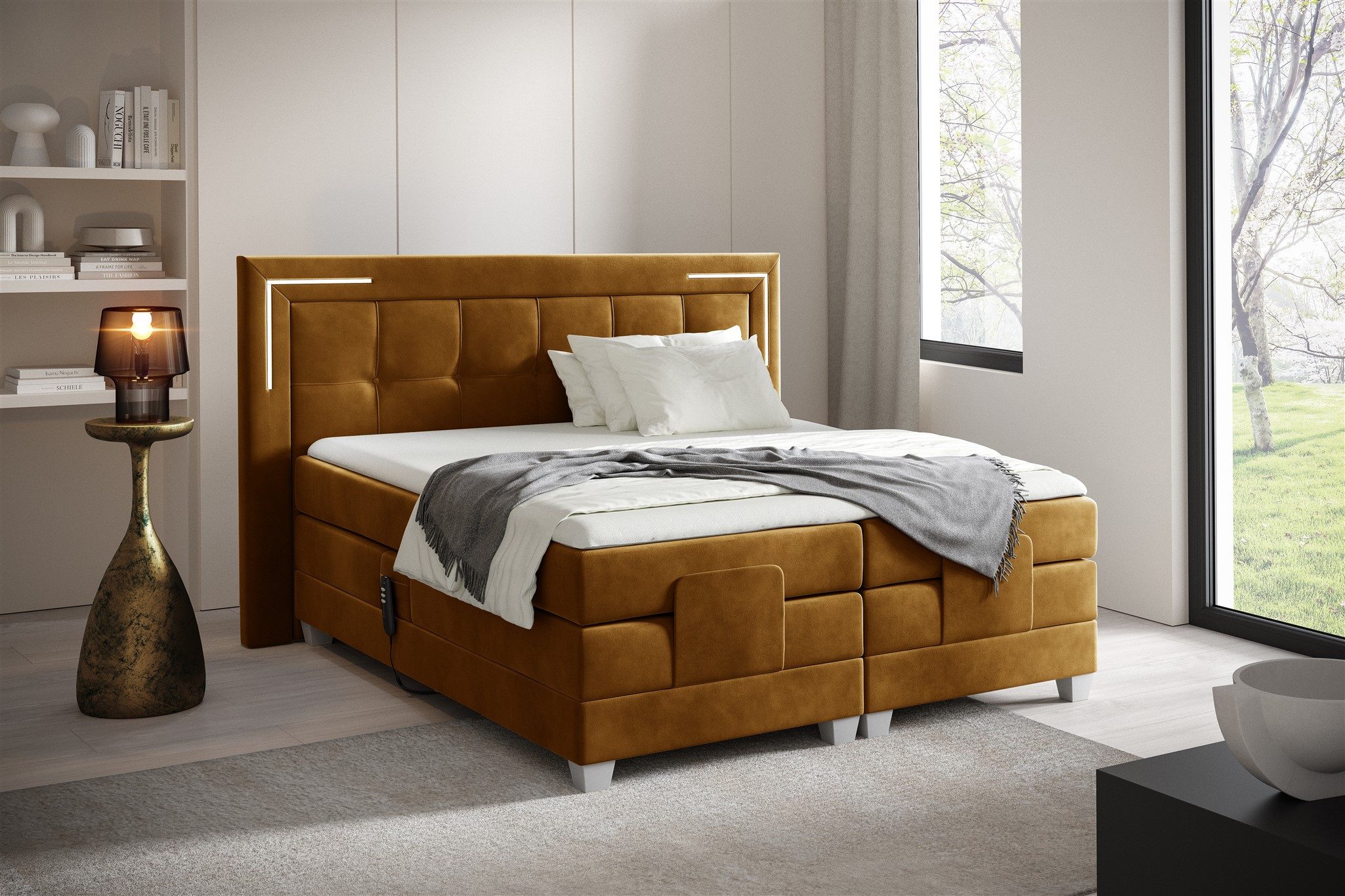 Fun Möbel Boxspringbett Schlafzimmerbett DORES Elektrisch günstig online kaufen