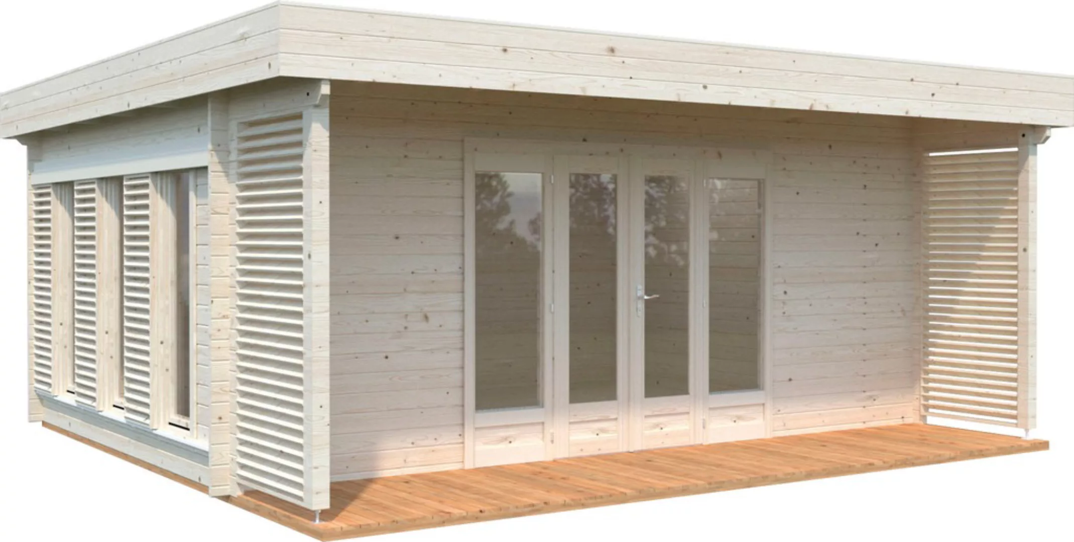 Palmako Gartenhaus "Caroline", (Set), 20,2 m², mit Anbaudach und Fußboden i günstig online kaufen