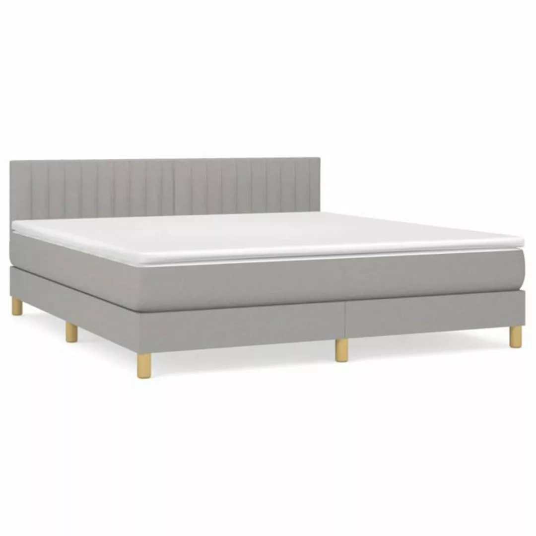 vidaXL Boxspringbett Boxspringbett mit Matratze Hellgrau 160x200 cm Stoff B günstig online kaufen