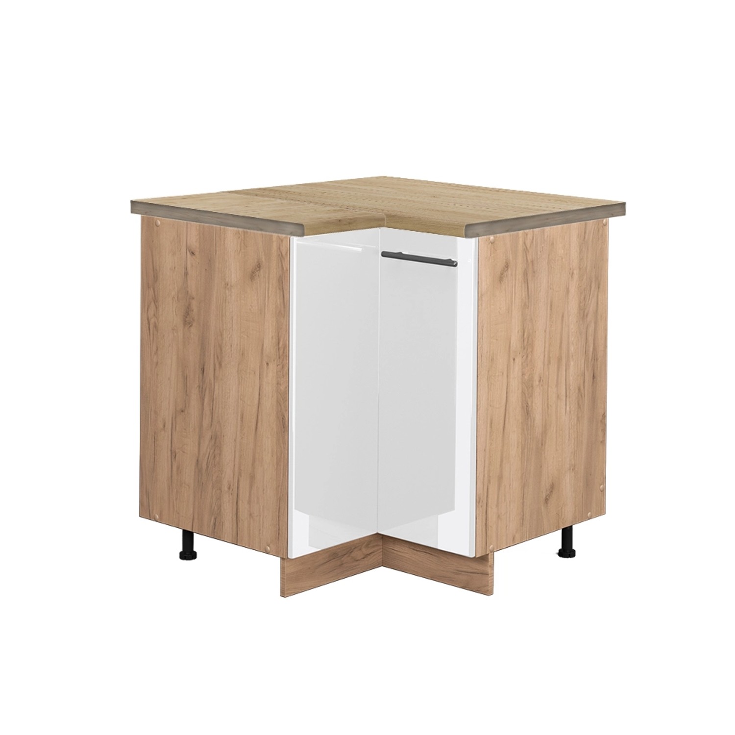 Vicco Eckunterschrank Fame-Line, Weiß Hochglanz/Goldkraft Eiche, günstig online kaufen