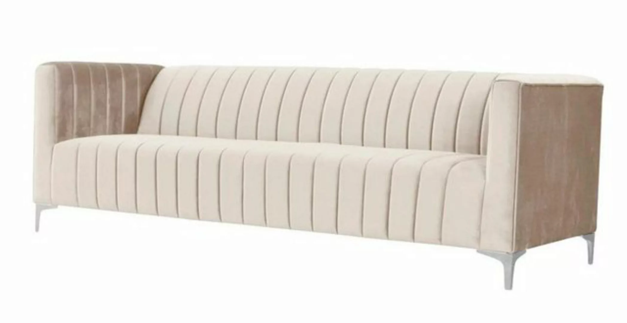 Xlmoebel Sofa Drei-Sitzer Stoffsofa in Beige für das Wohnzimmer im Design v günstig online kaufen