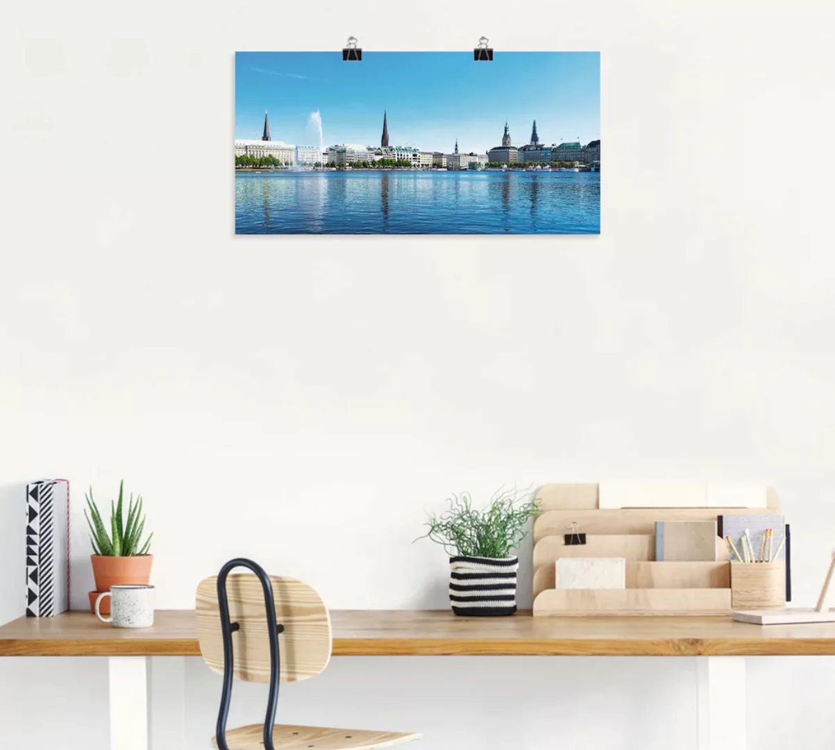 Artland Wandbild "Hamburg Alsterpanorama", Deutschland, (1 St.), als Leinwa günstig online kaufen
