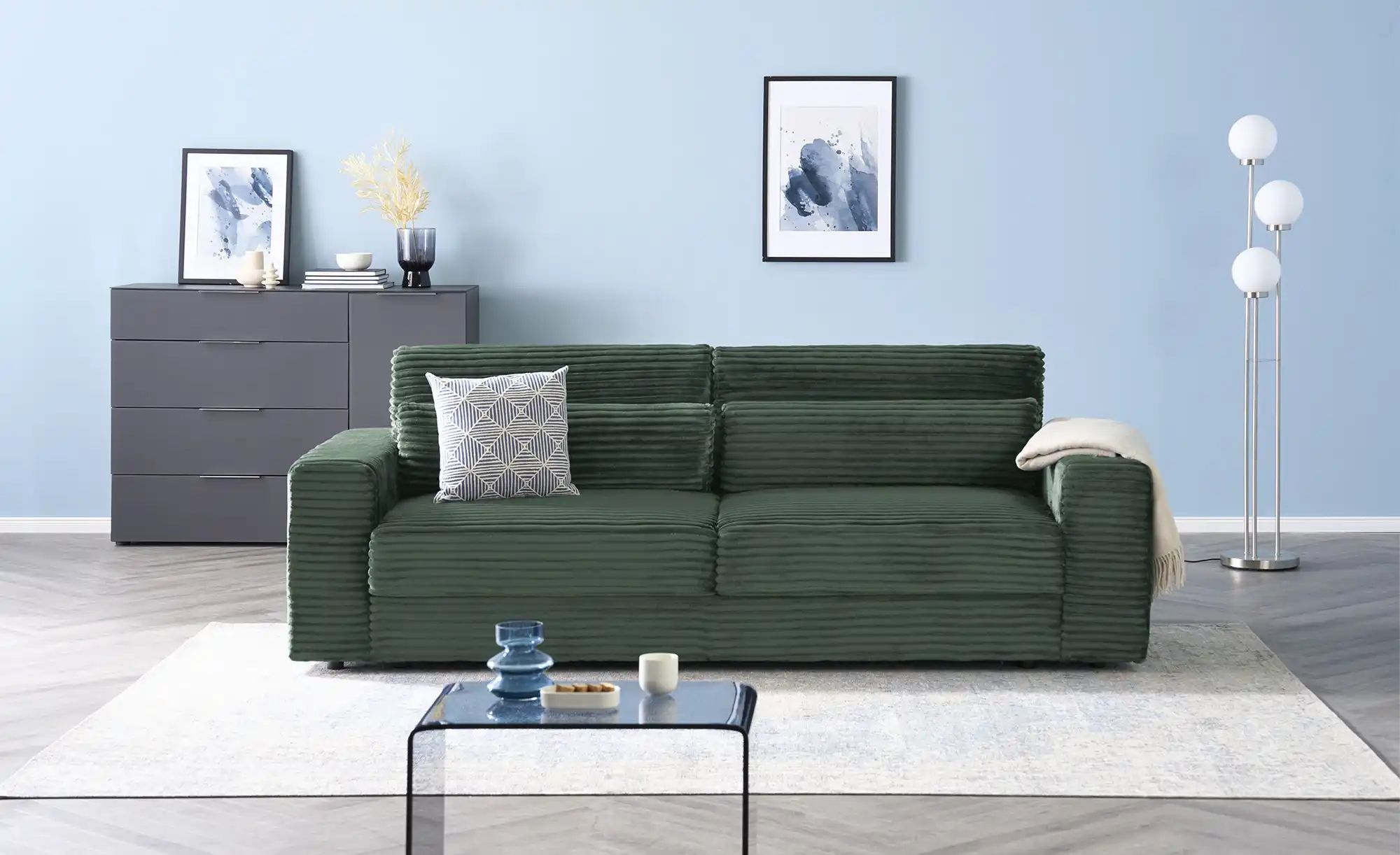 Big Sofa  Branna ¦ grün ¦ Maße (cm): B: 250 H: 101 T: 105 Polstermöbel > So günstig online kaufen