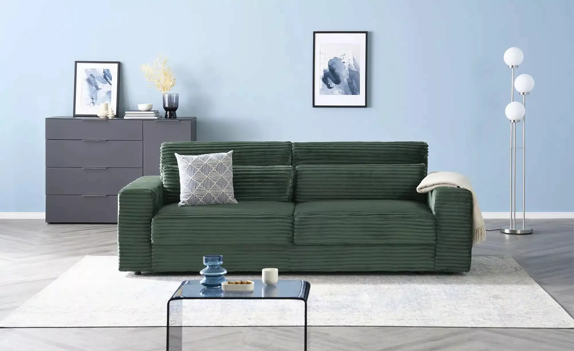 Big Sofa  Branna ¦ grün ¦ Maße (cm): B: 250 H: 101 T: 105.0 Polstermöbel > günstig online kaufen