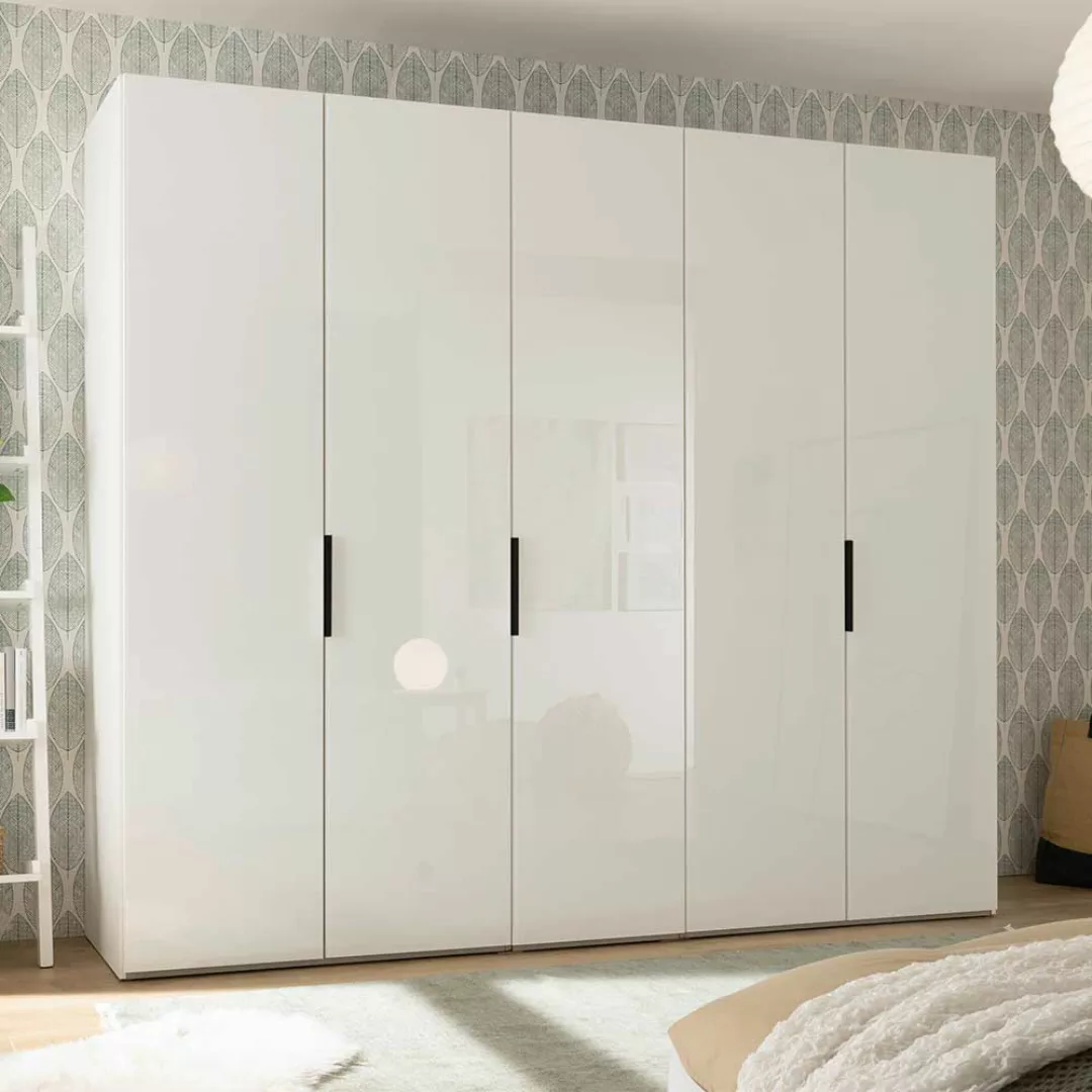 Drehtürschrank modern weiss 250 cm breit 216 cm hoch günstig online kaufen