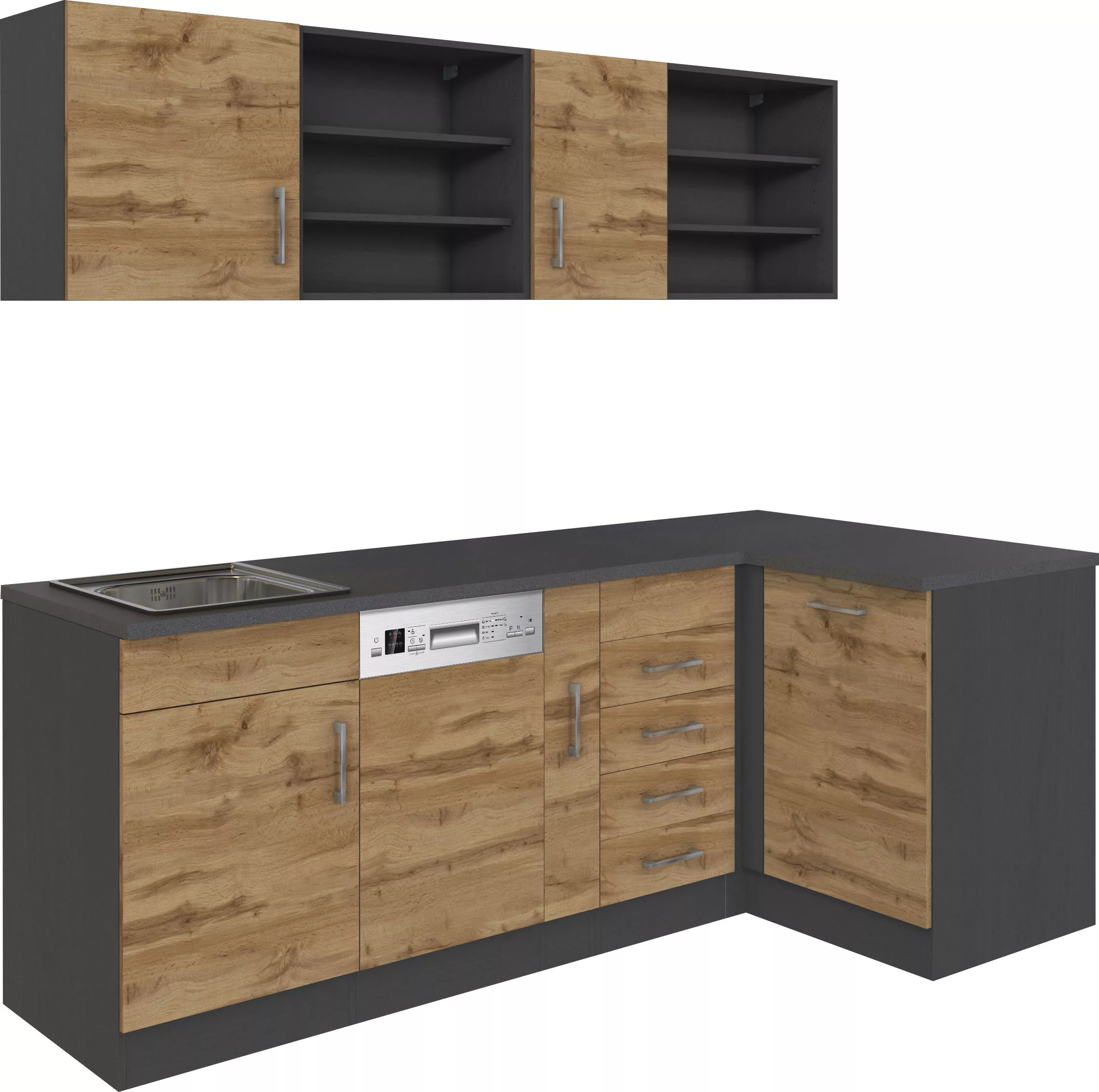 KOCHSTATION Küche "KS-Mali", Stellbreite 210/110 cm, mit E-Geräten günstig online kaufen