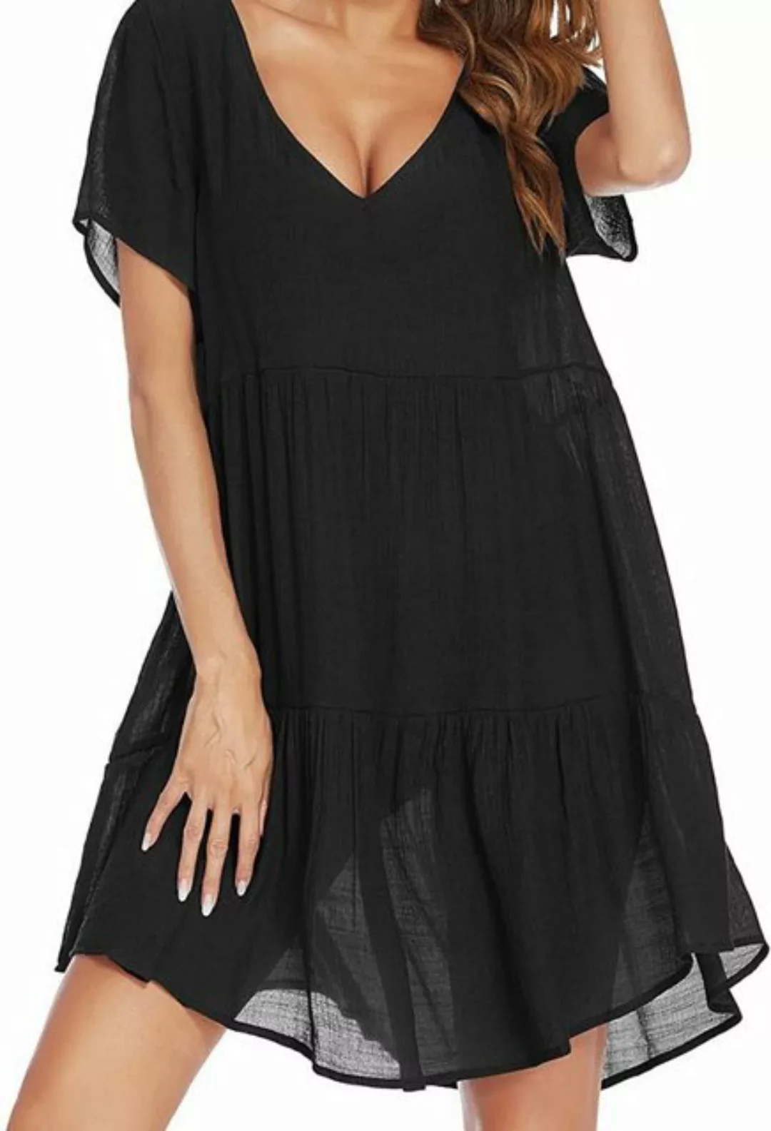 SEGUEN Strandkleid Mittellange Bluse, dünnes, lockeres Kleid (Eleganter Som günstig online kaufen