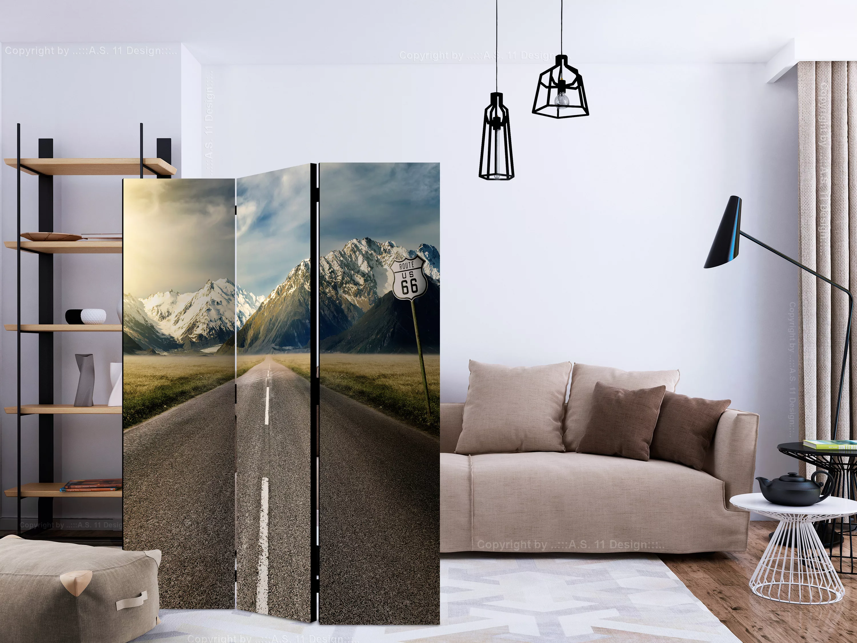 3-teiliges Paravent - The Long Road [room Dividers] günstig online kaufen