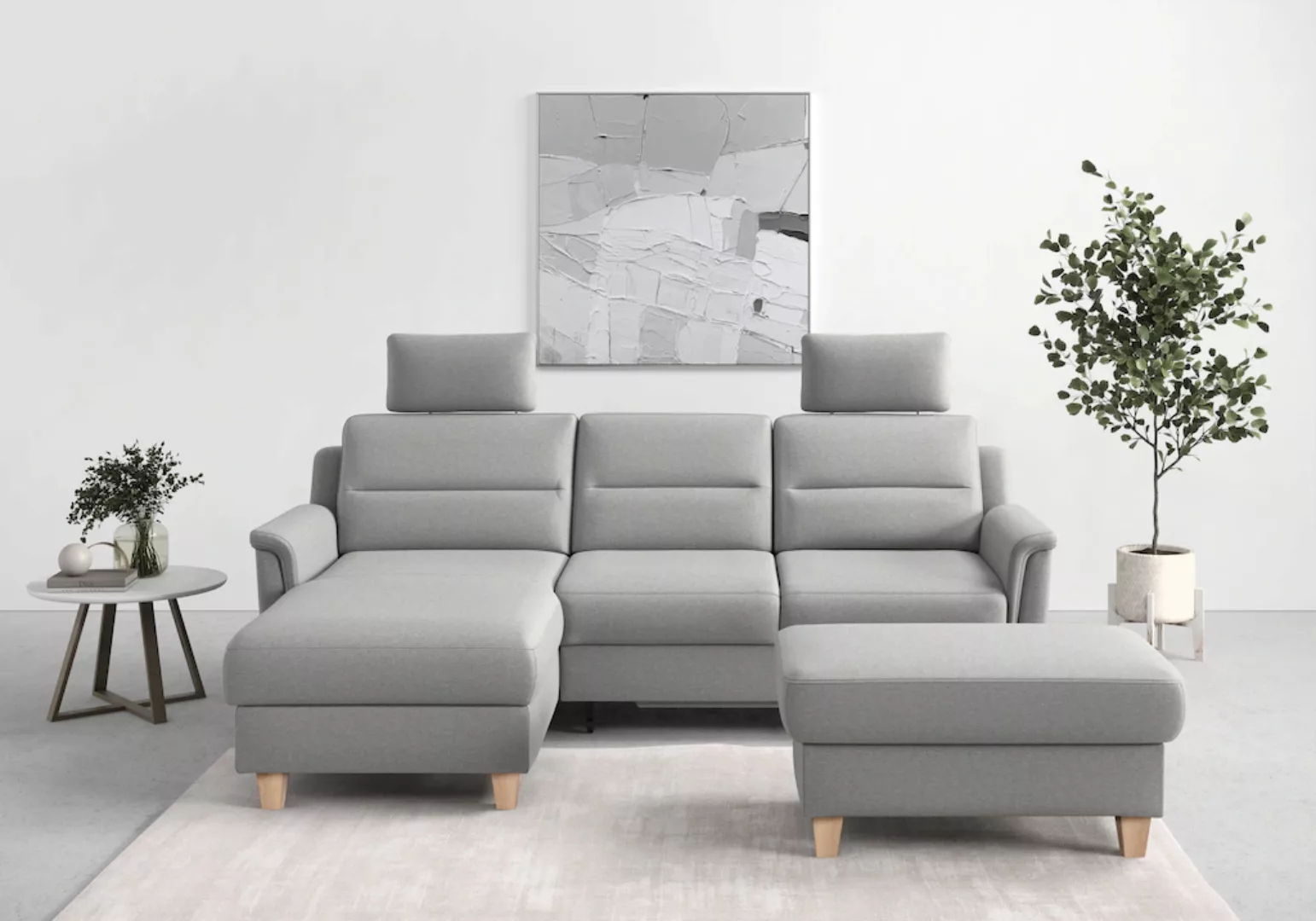 sit&more Ecksofa "Farö L-Form", inklusive Federkern, wahlweise mit Bettfunk günstig online kaufen