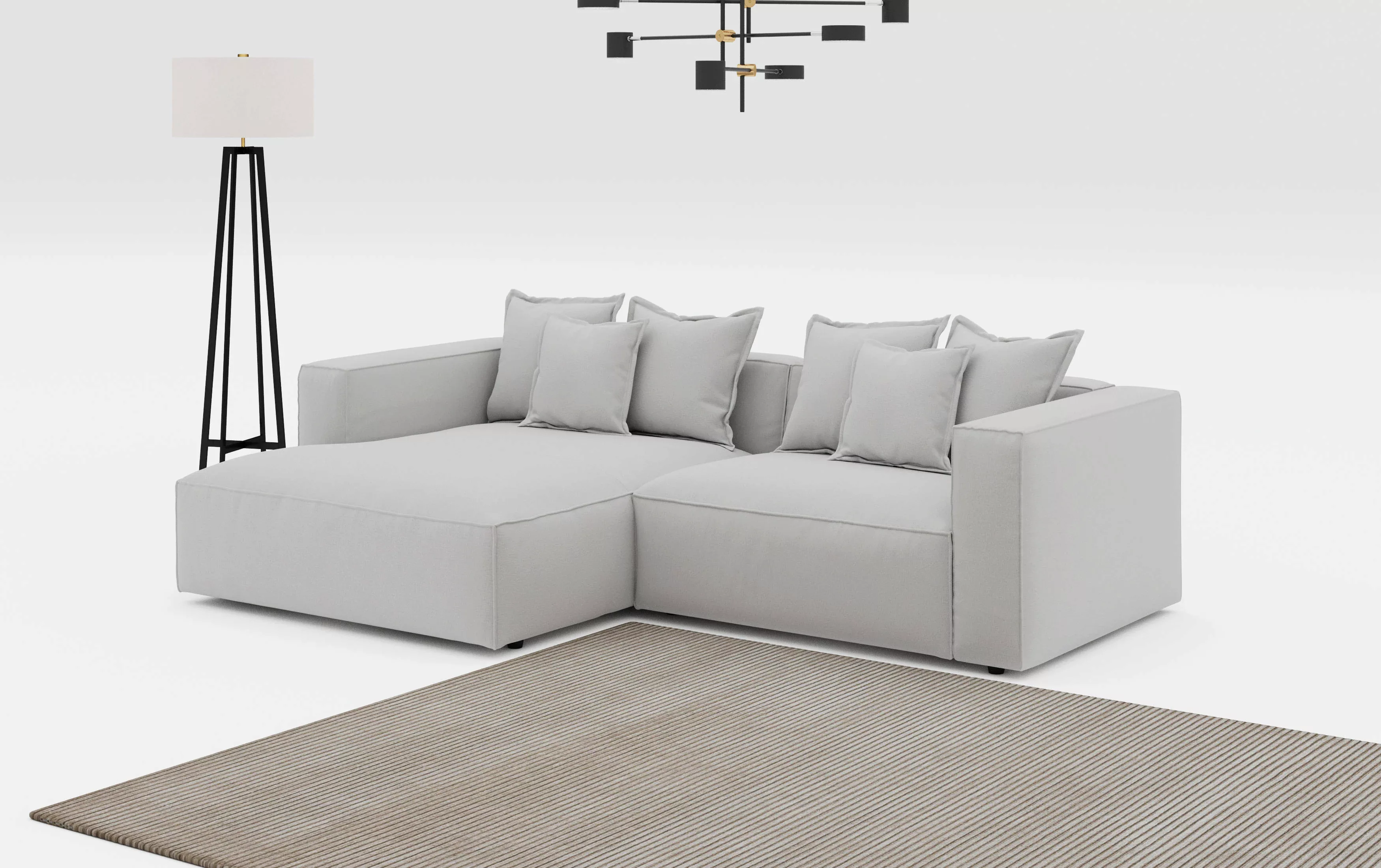 INOSIGN Ecksofa "Cowboy L-Form", mit 6 Kissen, kubisches Sofa günstig online kaufen