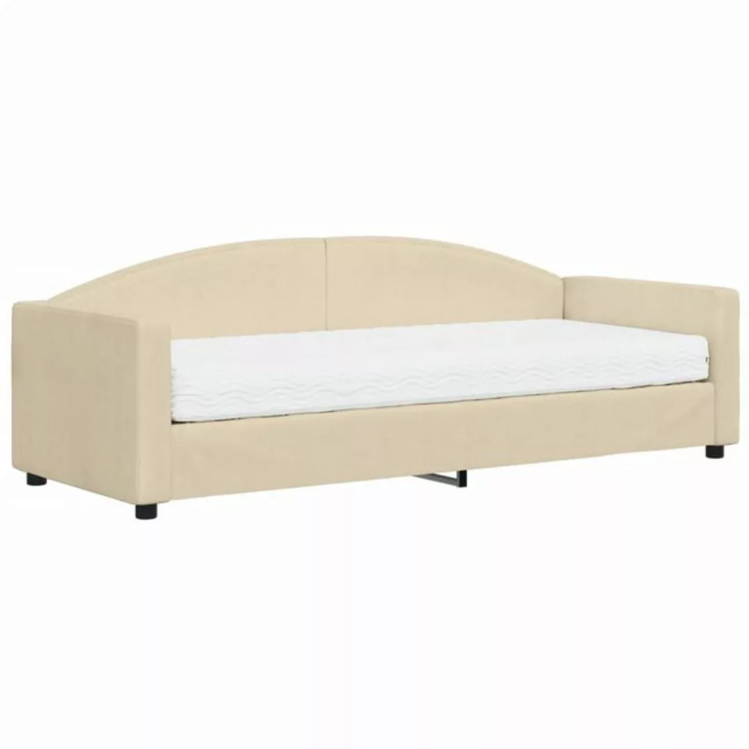 vidaXL Gästebett Gästebett Tagesbett mit Matratze Creme 80x200 cm Stoff Bet günstig online kaufen