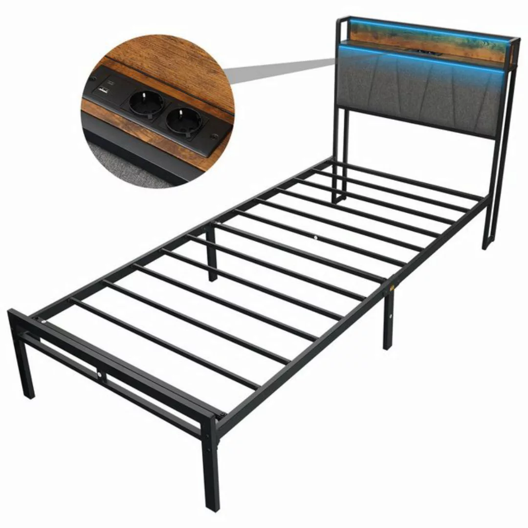 DOPWii Kinderbett Metallbett im Industriestil:Doppelbett 140x200 cm,Einzelb günstig online kaufen