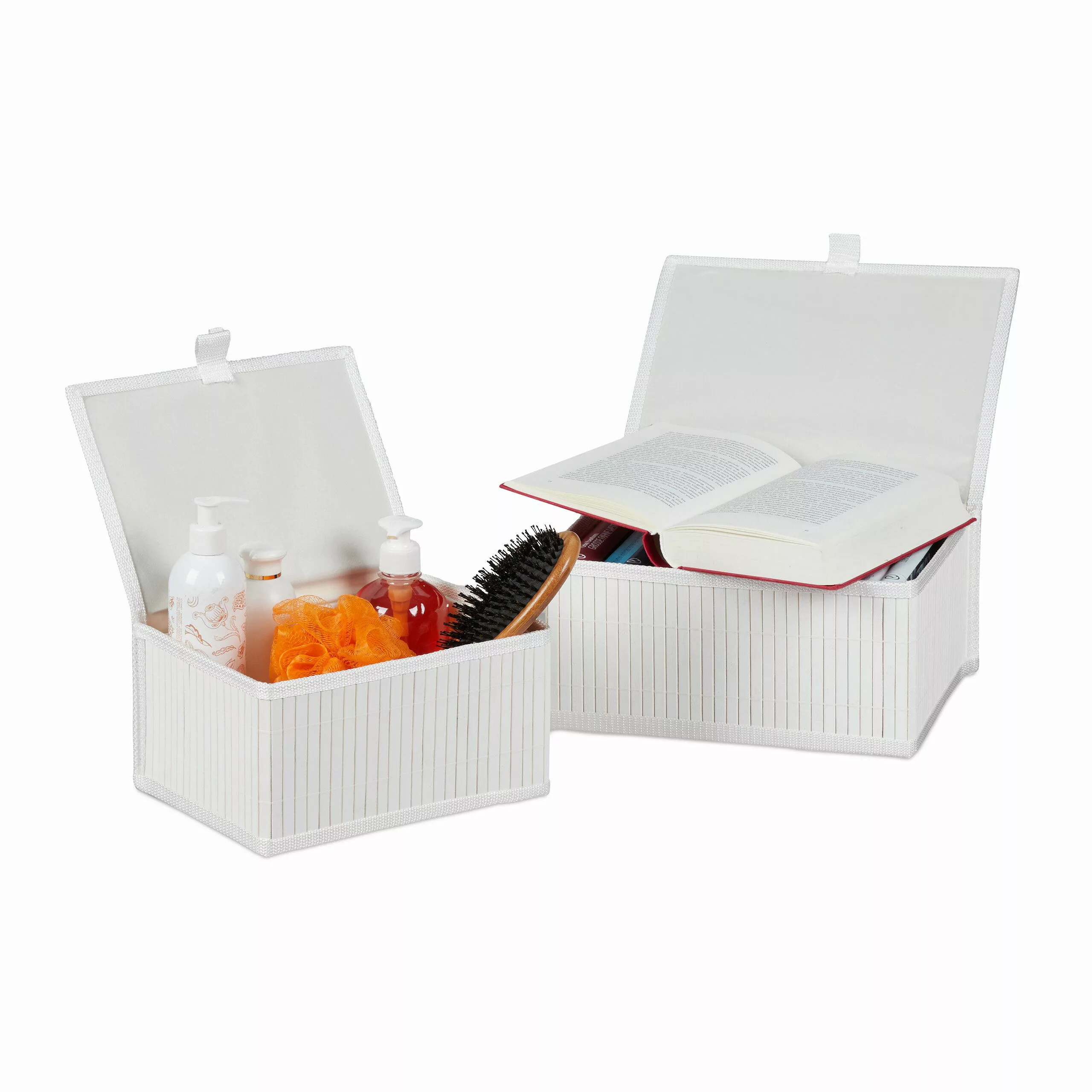 relaxdays Aufbewahrungskorb Bambus 2 tlg. Set günstig online kaufen