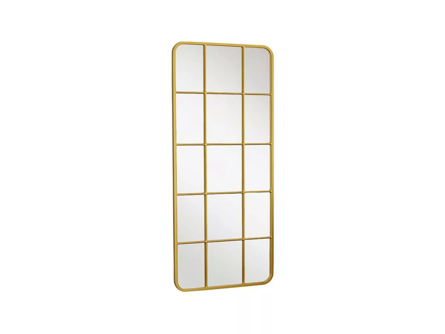 Spiegel Fenster-Optik - 60 x 140 cm - Metall - Goldfarben - SCIARA günstig online kaufen