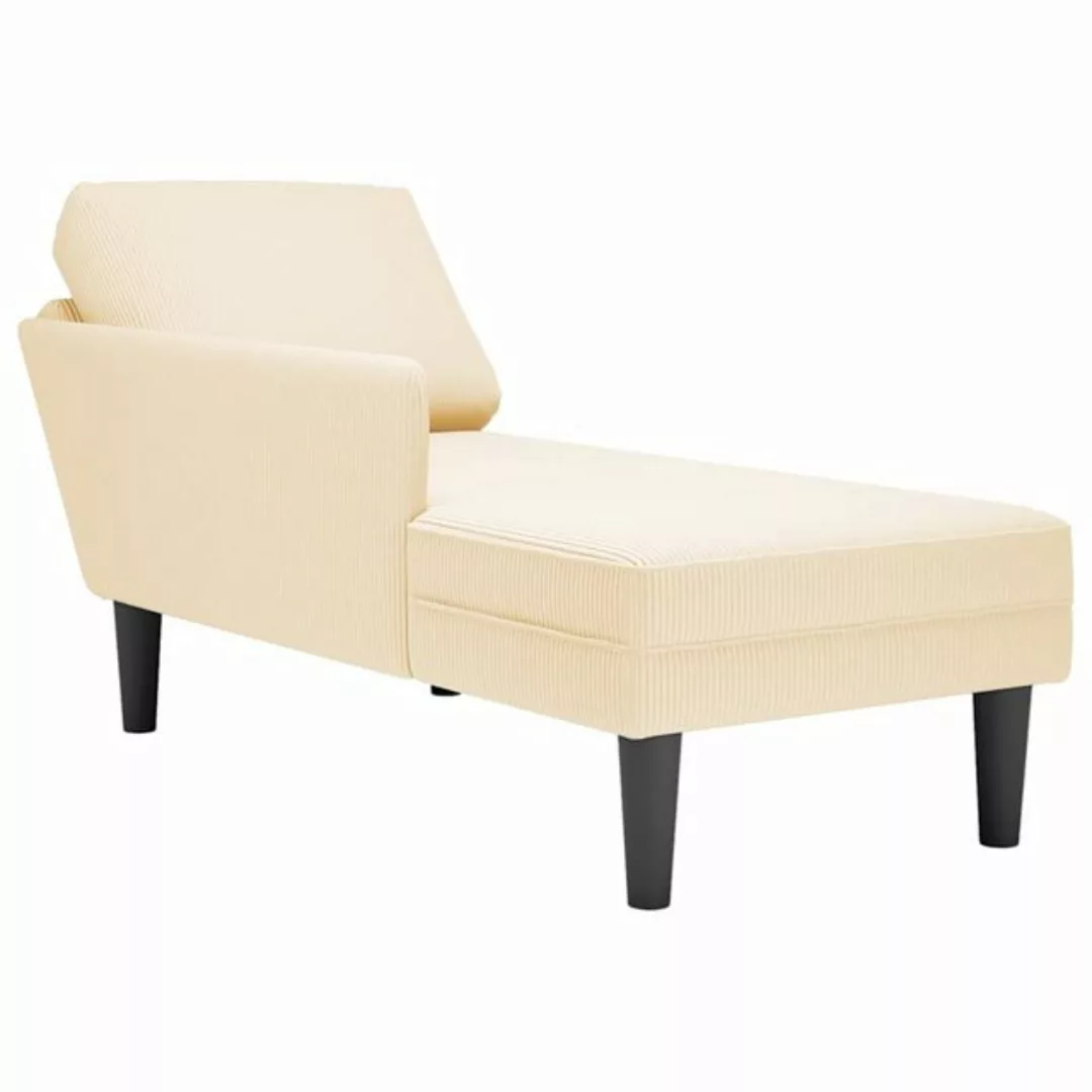 vidaXL Chaiselongue Chaiselongue mit Kissen Creme Cordstoff, 1 Teile günstig online kaufen