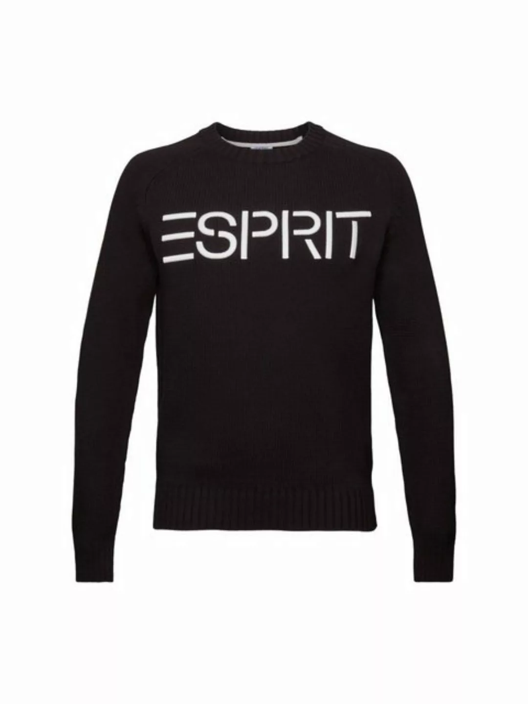 Esprit Rundhalspullover Grobstrickpullover mit Logo günstig online kaufen