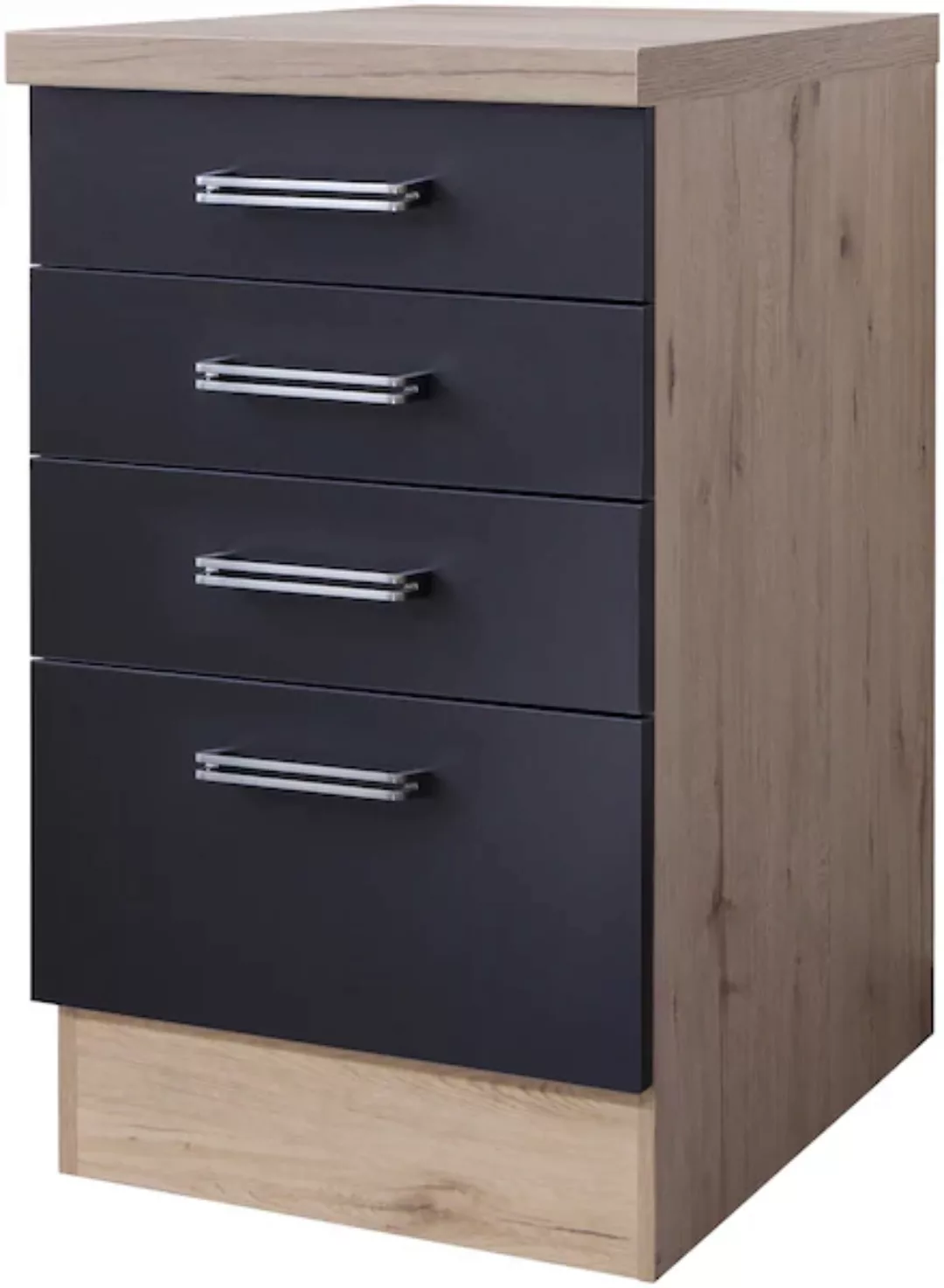 Flex-Well Exclusiv Unterschrank Lara 80 cm Anthrazit-San Remo Eiche günstig online kaufen