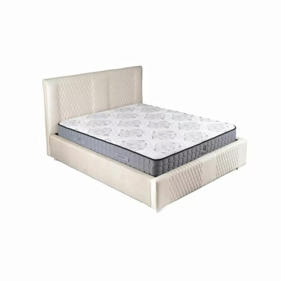 JVmoebel Bett, Beige Doppelbett Modern Luxus Polster Stoff Schlafzimmer Mod günstig online kaufen