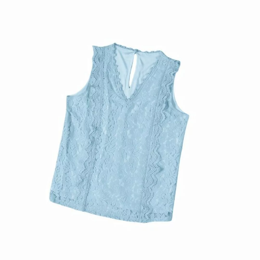 YRIIOMO Tanktop Sommer-Basic-Weste für Damen, einfarbig, mit Spitzenbesatz, günstig online kaufen