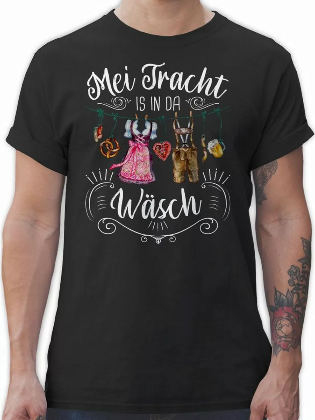 Shirtracer T-Shirt Mei Tracht is in da Wäsch Mode für Oktoberfest Herren günstig online kaufen