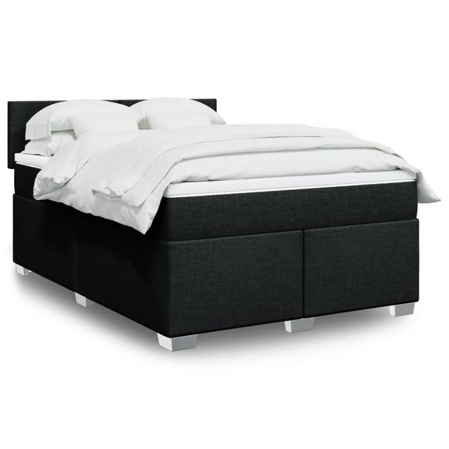 vidaXL Boxspringbett, Boxspringbett mit Matratze Schwarz 140x190 cm Stoff günstig online kaufen