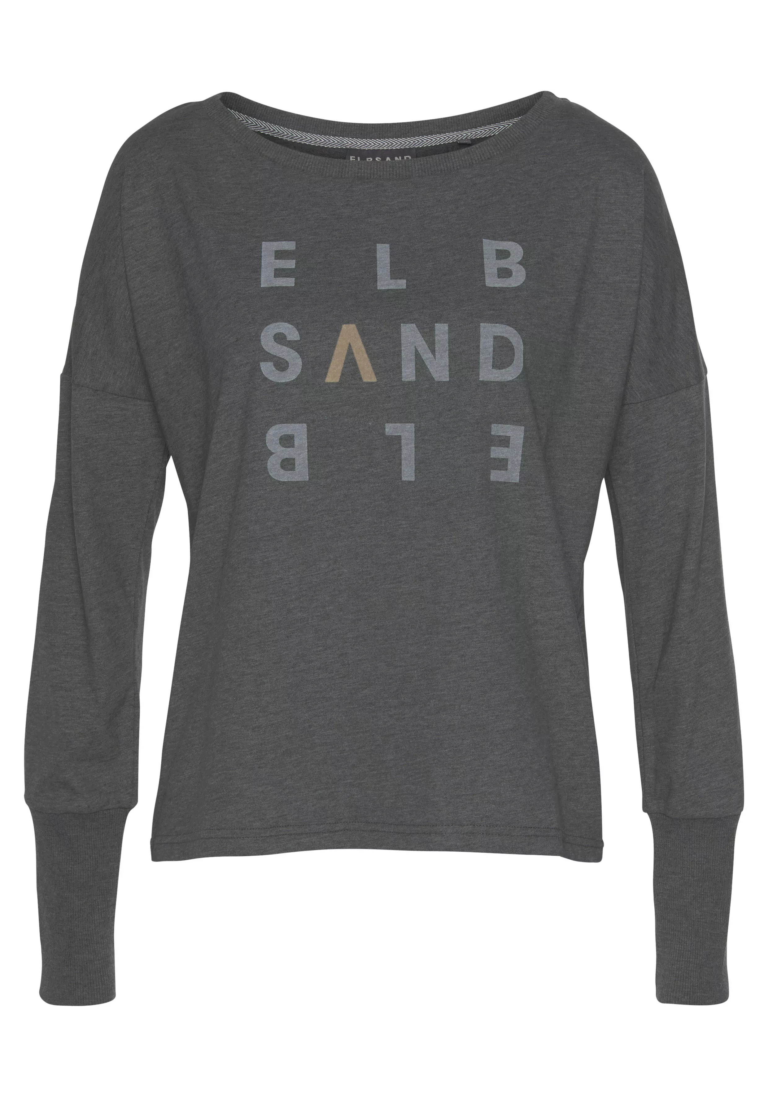 Elbsand Longsleeve Ingrun mit Logodruck vorne, Langarmshirt aus Baumwoll-Mi günstig online kaufen