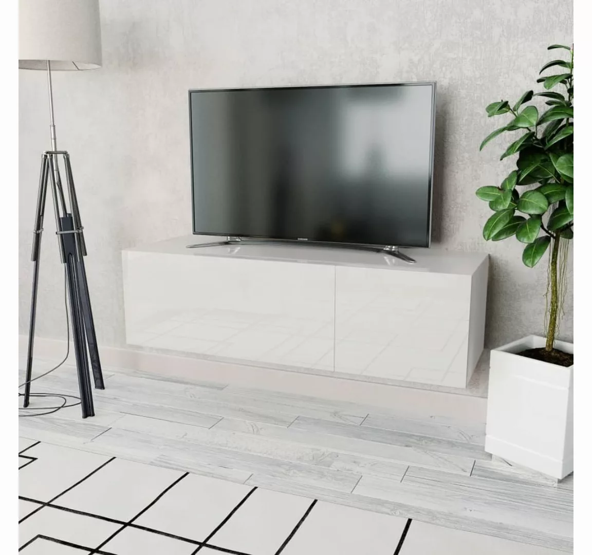 vidaXL TV-Schrank TV-Schrank Spanplatte 120 x 40 x 34 cm Hochglanz Weiß Low günstig online kaufen