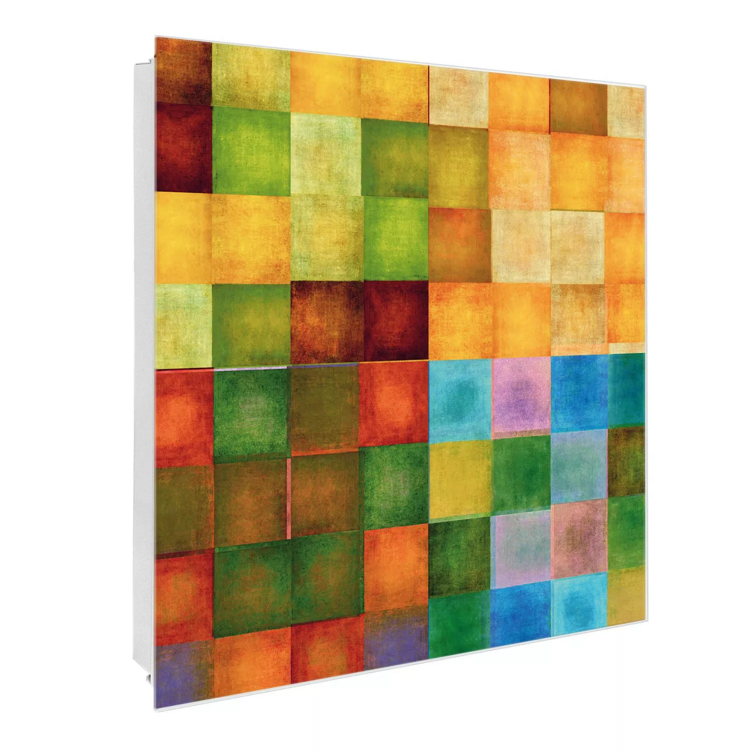 Banjado Großer Schlüsselkasten Glas 30x30cm Weiß Scharnier Rechts 50 Haken günstig online kaufen