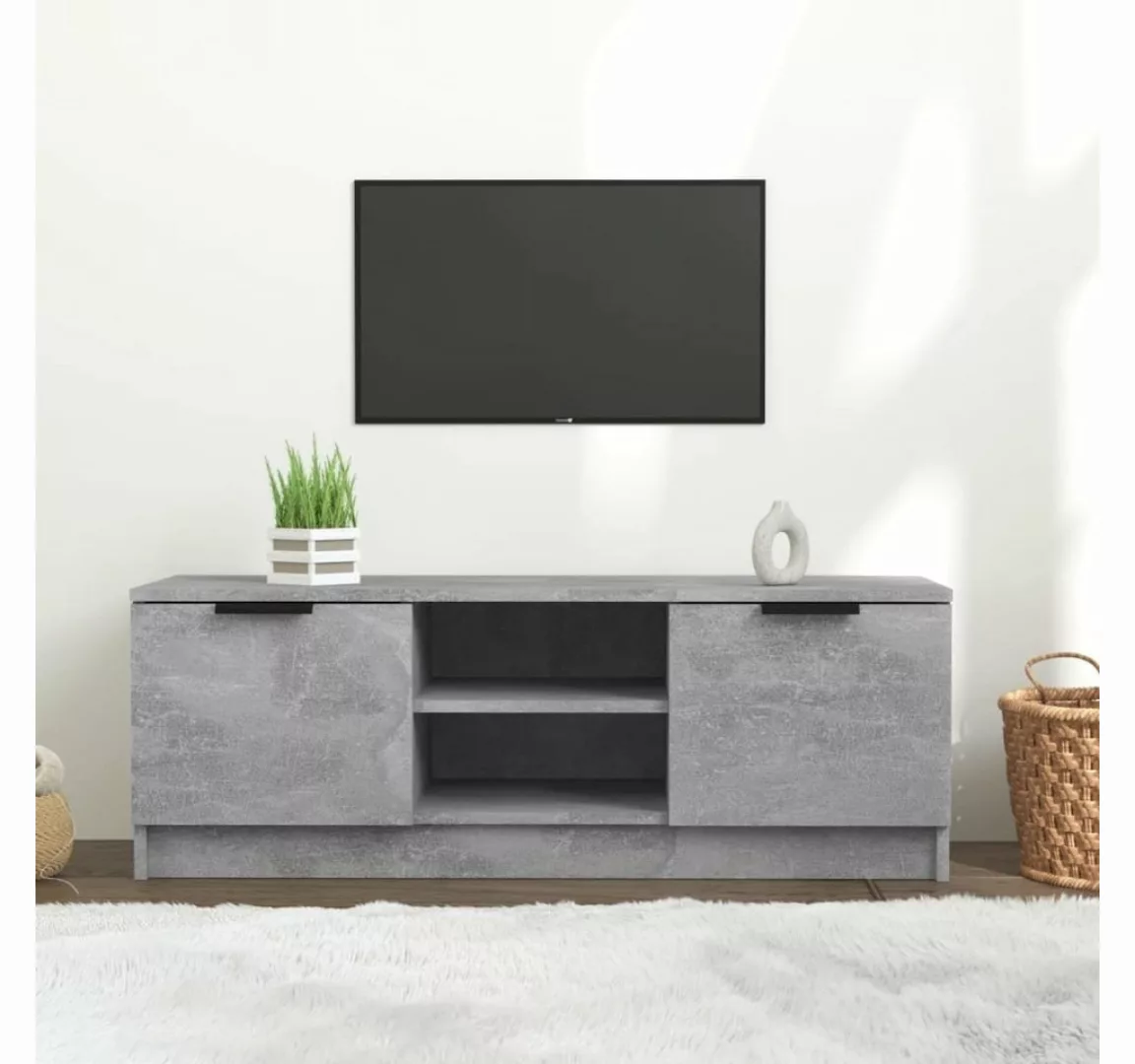 furnicato TV-Schrank Betongrau 102x35x36,5 cm Holzwerkstoff günstig online kaufen