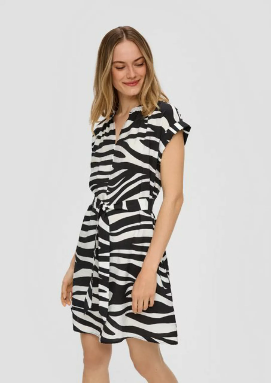 s.Oliver Minikleid Midi-Kleid mit V-Ausschnitt Teilungsnaht günstig online kaufen