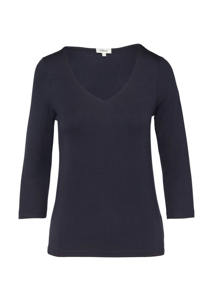 s.Oliver 3/4-Arm-Shirt - unifarbenes Basic Shirt günstig online kaufen