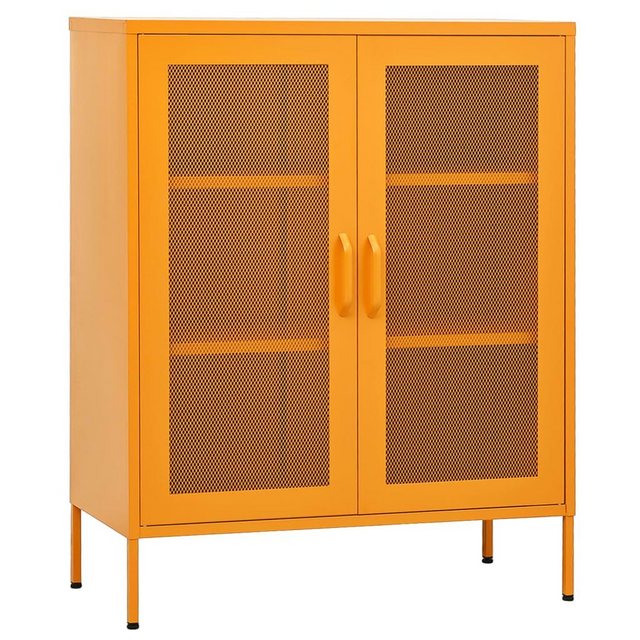 vidaXL Vitrine Lagerschrank Senfgelb 80x35x101,5 cm Stahl günstig online kaufen