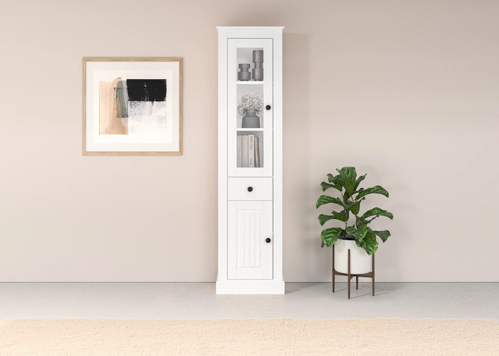 Home affaire Vitrine "Liotta", eine Glastür und einer Holztür und einer Sch günstig online kaufen