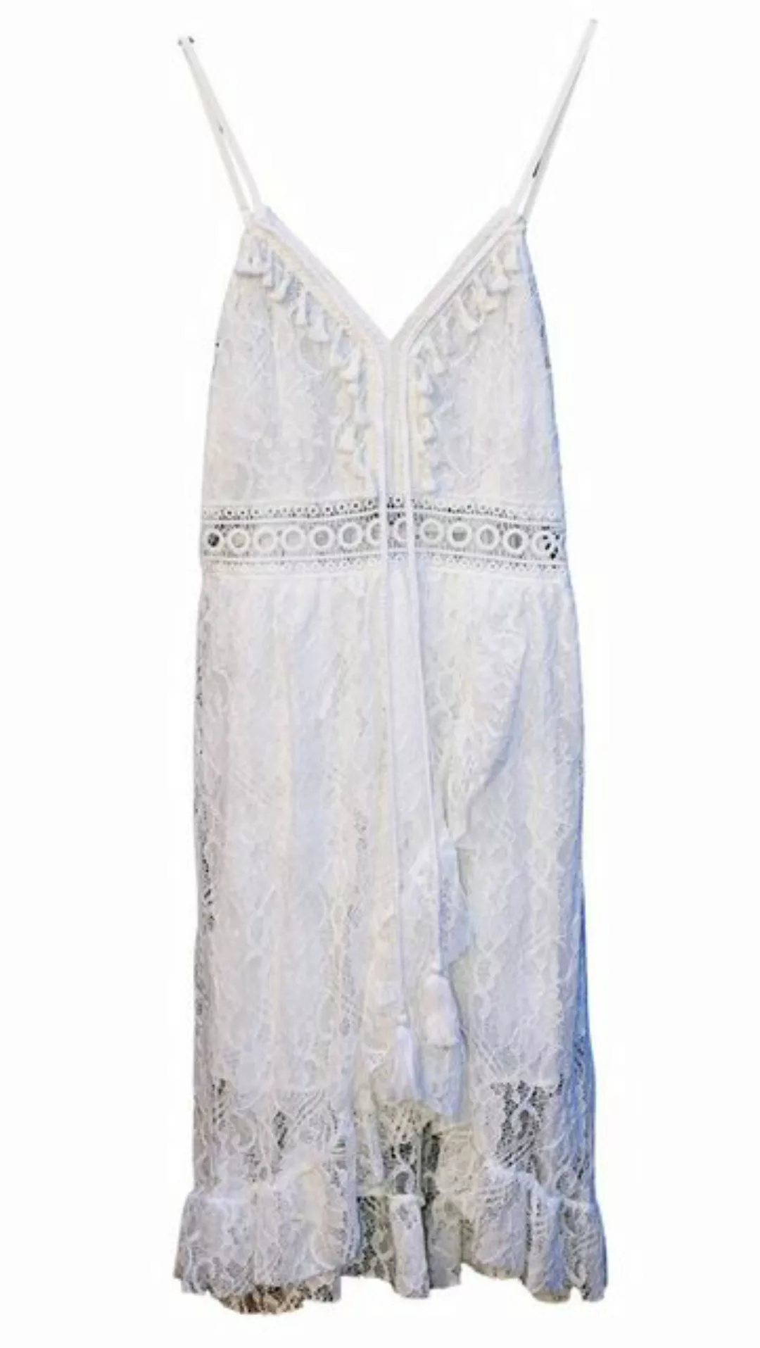 Charis Moda Sommerkleid Spaghettieträgerkleid Romance in White günstig online kaufen