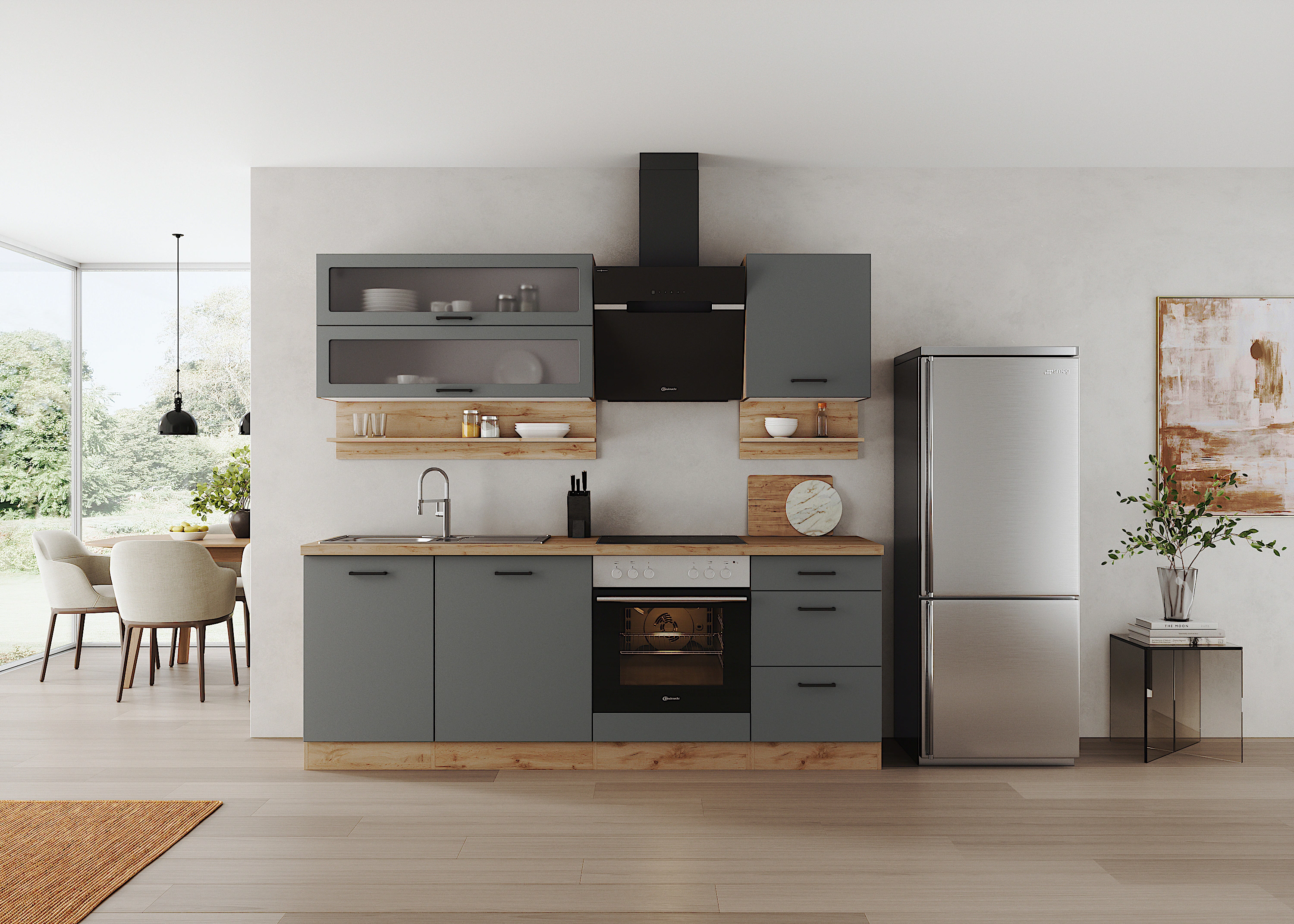KOCHSTATION Küchenzeile "KS-Betty", Breite 220 cm, mit E-Geräten von Baukne günstig online kaufen