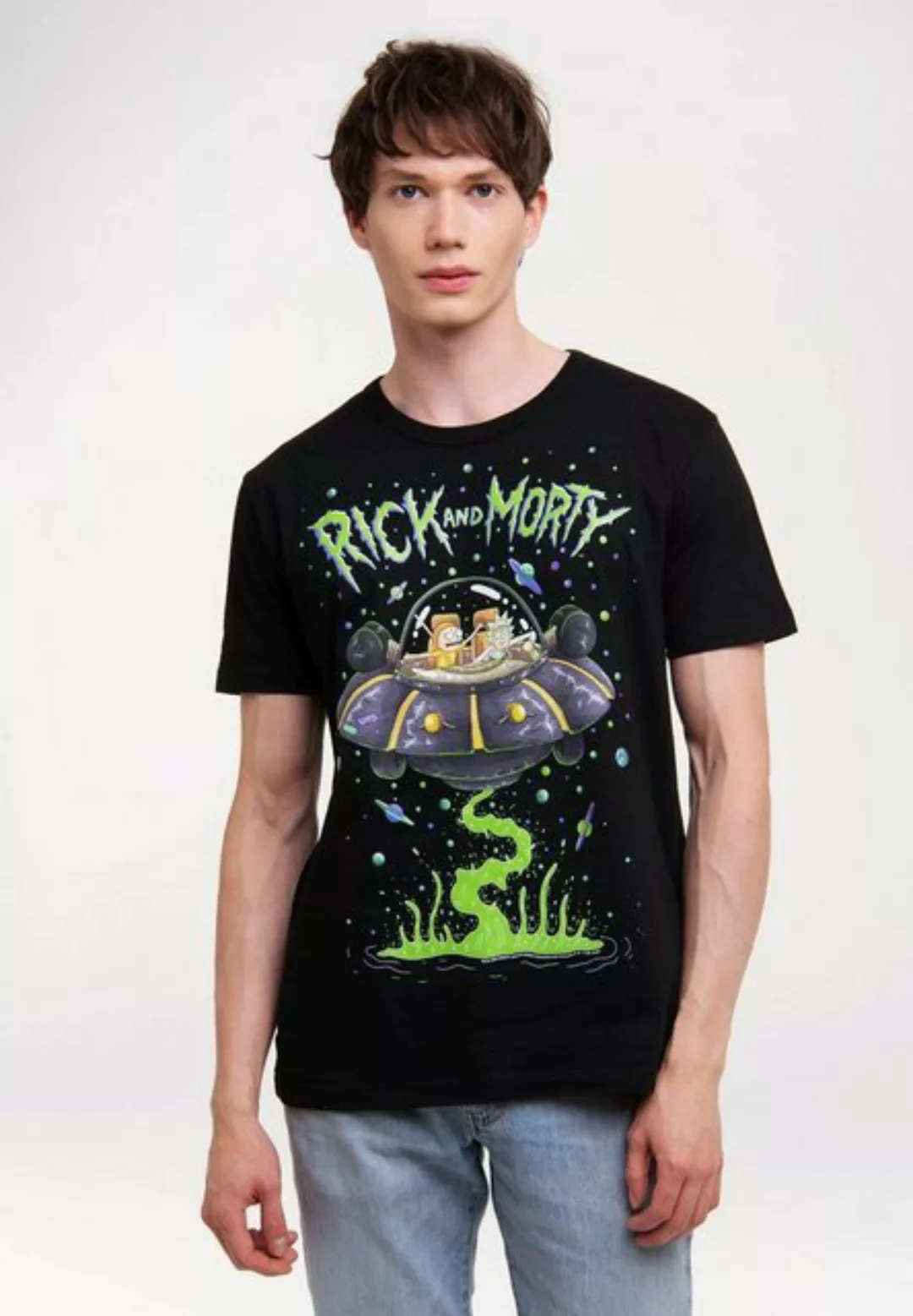 LOGOSHIRT T-Shirt Rick & Morty - Raumschiff mit lizenziertem Print günstig online kaufen